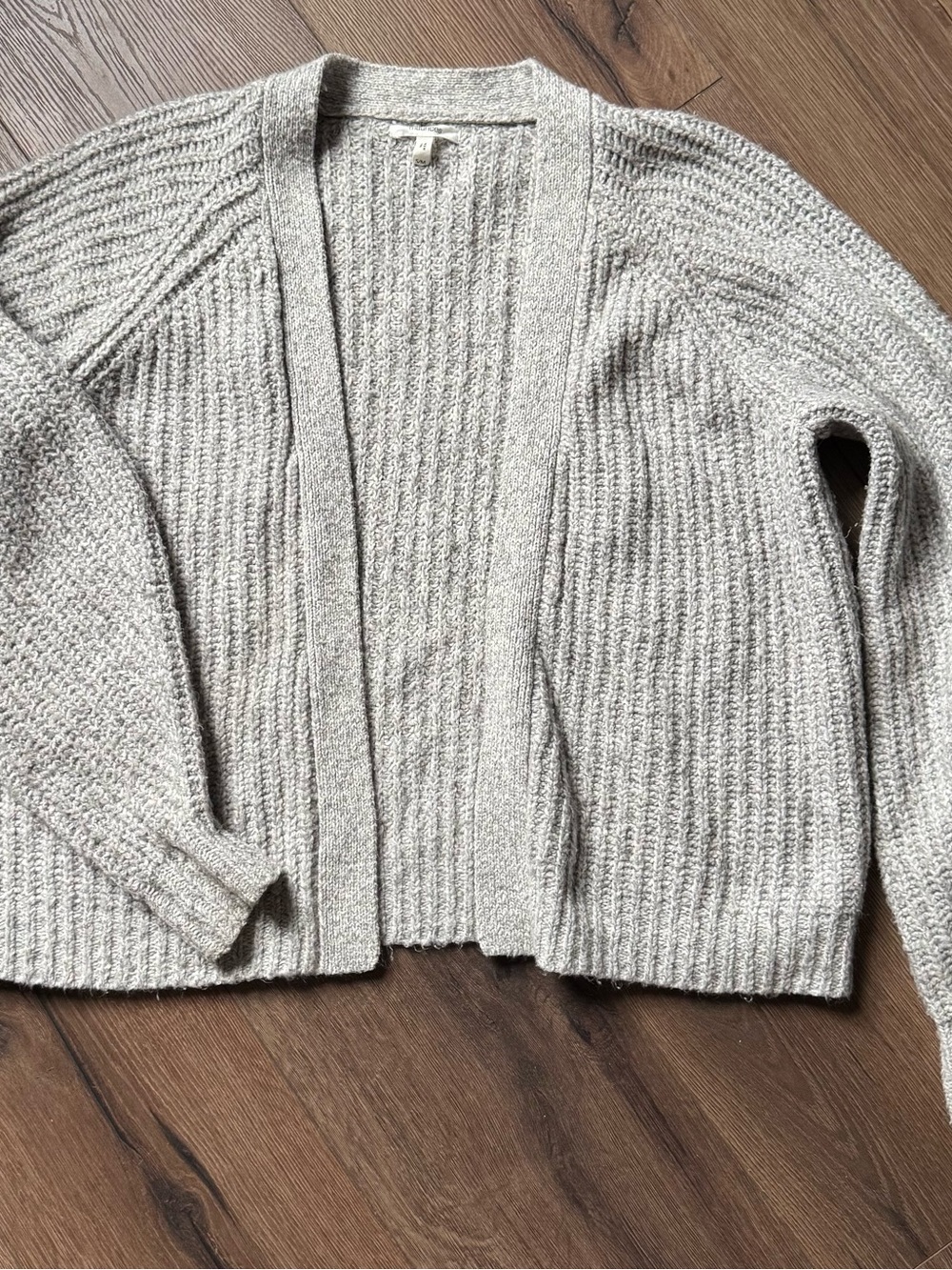 Maurices Light Beige Open-Front Ribbed Cardigan